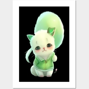 Carry the Charm of the Sad Green Kitten: Discover our Print-on-Demand Creations Posters and Art